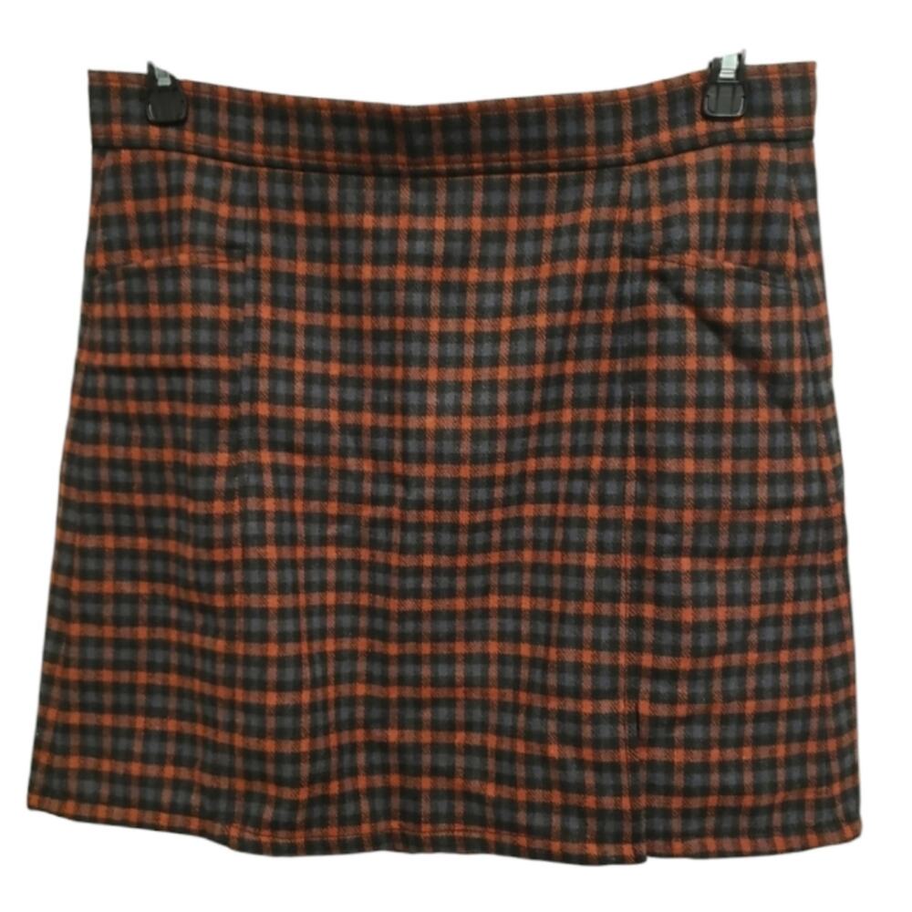 ANN TAYLOR Loft Plaid Wool Blend Academia Career Wear Pencil Skirt Size 4